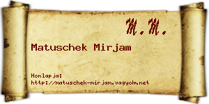 Matuschek Mirjam névjegykártya